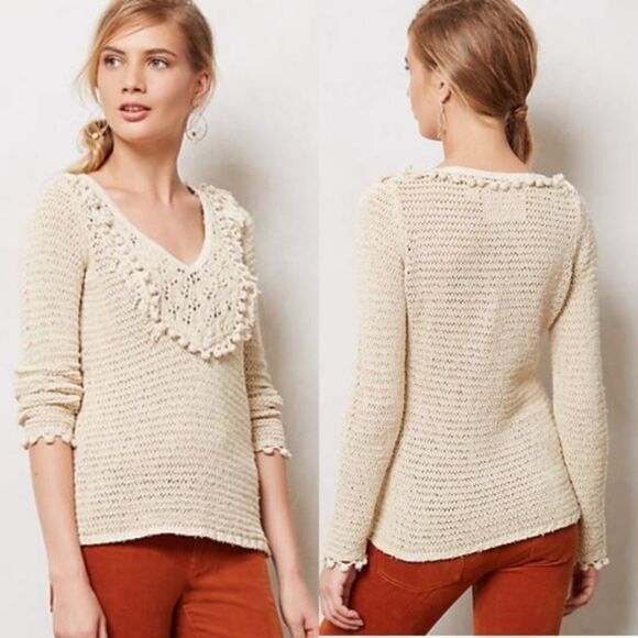 ANTHROPOLOGIE Angel Of The North Tonetta Sweater - Picture 1 of 11